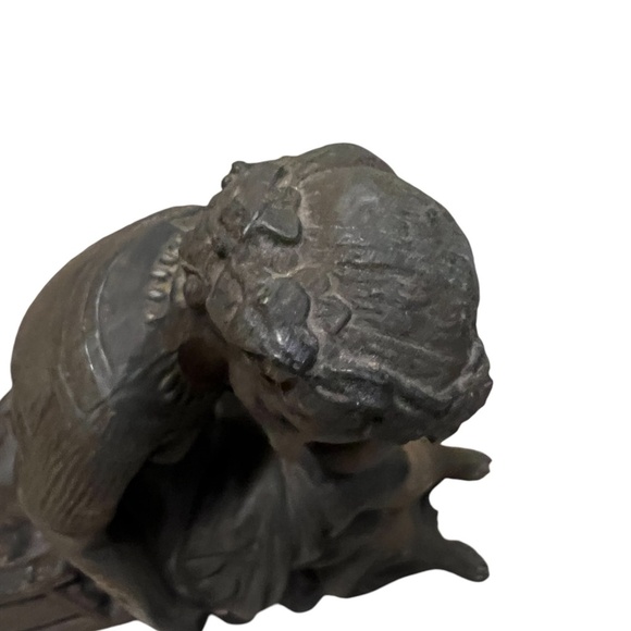 Cast Metal Art Nouveau Statue of Woman with A Lyre Metal Alloy Harp Collectible - Picture 7 of 10